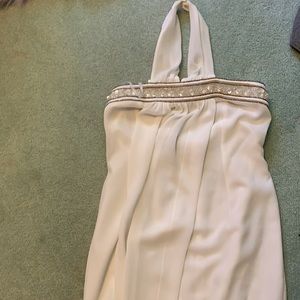 Vintage beaded halter Ursula Grecian column long gown